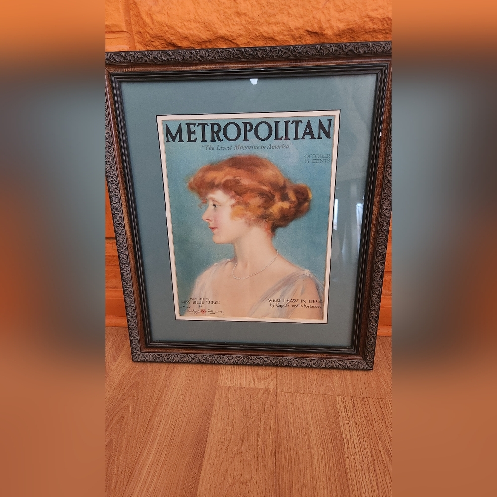 Framed wall art Metropolitan newspaper cover 20"×17
